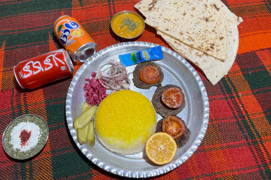 چلو کباب ساجی